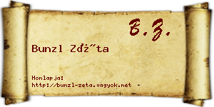 Bunzl Zéta névjegykártya